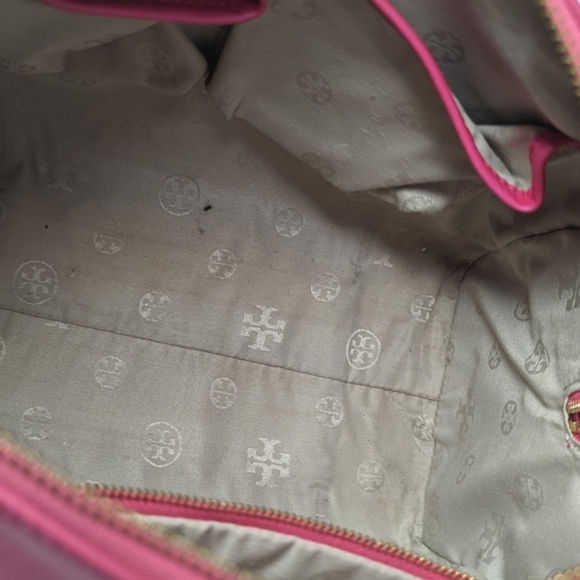 🎉Sale!🦄Rare!Tory Burch Pink Bag Bougainville Pink Robinson Middy Satchel Strap - Picture 3 of 16